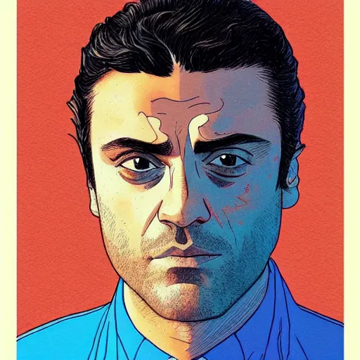 Image similar to “ oscar isaac retro minimalist portrait by jean giraud, moebius starwatcher comic, sharp, smooth face, 8 k ”