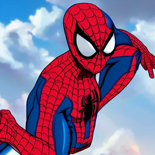 Image similar to spider-man in an anime