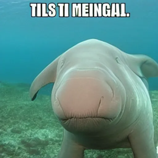 Prompt: wallace the dugong, meme