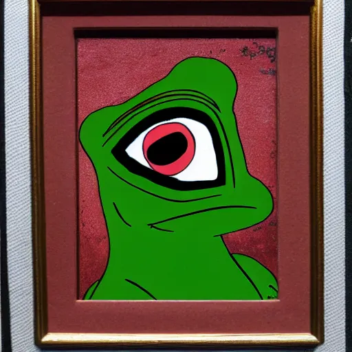 Image similar to pepe the frog, 1 9 th century photography