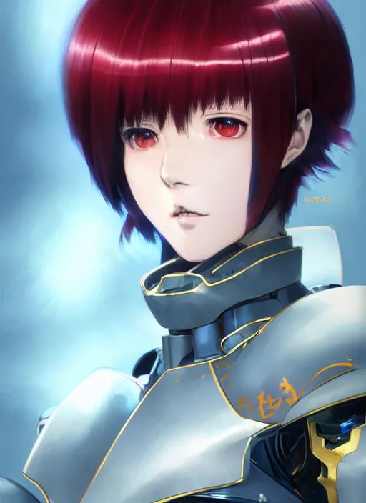 Prompt: portrait of Anime sister of battle, Warhammer 40000, cute-fine-face, red-short-hair pretty face, realistic shaded Perfect face, fine details. Anime. realistic shaded lighting by Ilya Kuvshinov katsuhiro otomo ghost-in-the-shell, magali villeneuve, artgerm, rutkowski, WLOP Jeremy Lipkin and Giuseppe Dangelico Pino and Michael Garmash and Rob Rey and Gustav Klimt