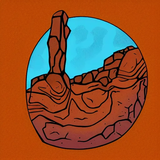 Image similar to a stylized illustration of a rock