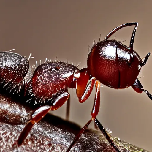 Image similar to a macrophoto portrait of an ant