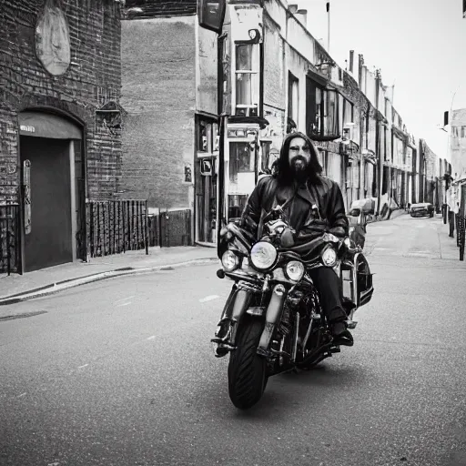 Image similar to jesus on a harley, street photographer, leica s