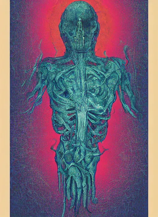 Prompt: “Orchanical Apparition, an art print by nathan vieland”