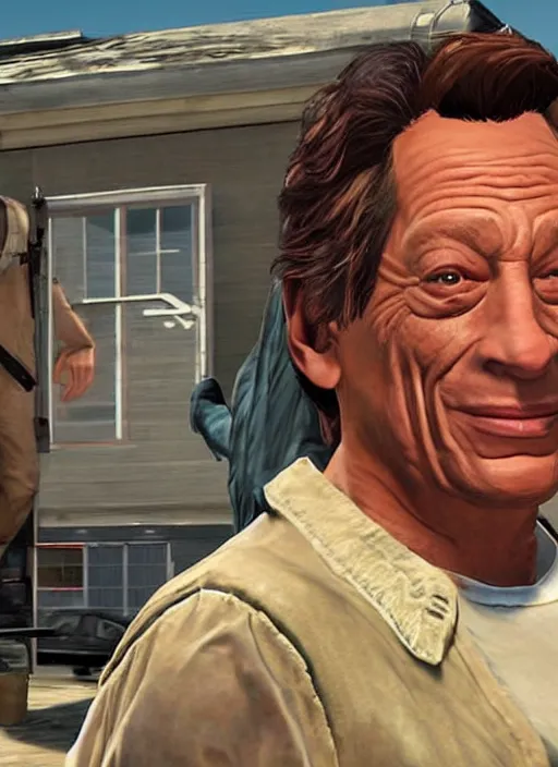 Image similar to jim varney as gta 5 cover art