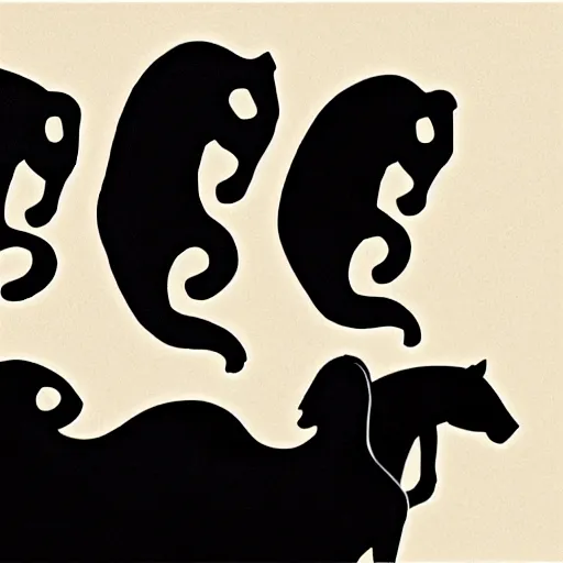 Image similar to white ape, black horse, yin Yang
