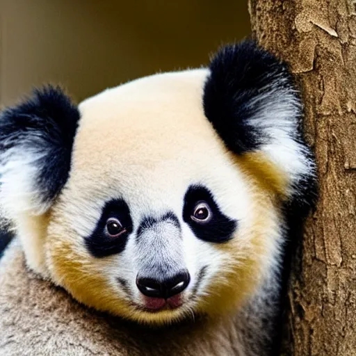 Image similar to poala, a cross between a panda and a koala, cute photograph, f / 1 6, 3 5 mm, award - winning photography, soft lighting