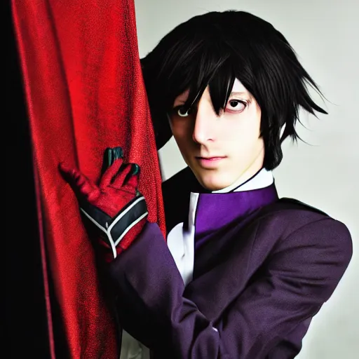 Image similar to Lelouch Lamperouge, Studio Photography, Portrait, Cosplay