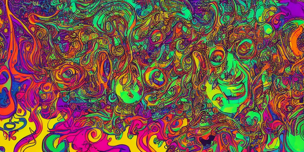 Image similar to magnificent picture of 1969 Woodstock, Hippie vibe, psychedelic detail, digital art, artstation, smooth, sharp