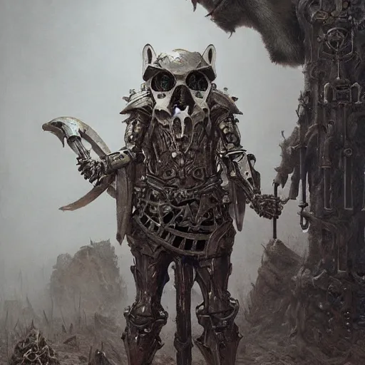 Image similar to bones and skull armor made of bones, anthropomorphic shiba inu, metal skull face, stuning 3 d render, masterpiece, glowing black aura, foggy dark graveyard, by donato giancola and greg rutkowski and wayne barlow and zdzisław beksinski, realistic face