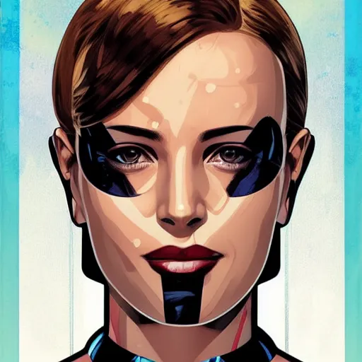 Image similar to portrait of a female android, by MARVEL comics and Sandra Chevrier