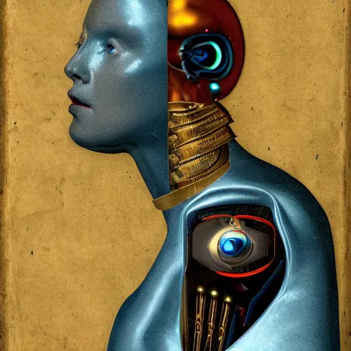 Prompt: portrait of cyborg, renaissance style, 8 k n - 4