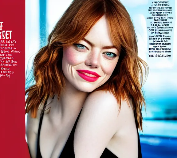 Prompt: Emma Stone on the cover of sports illustrated swimsuit edition, XF IQ4, 150MP, 50mm, F1.4, ISO 200, 1/160s, natural light