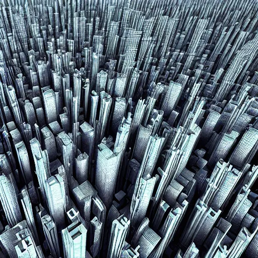 Image similar to an electron microscope image of a sprawling mega city, bokeh, 3D render, magnified