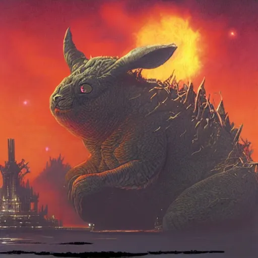 The World Destroyer Big Chungus Evil Glowing Red Stable Diffusion