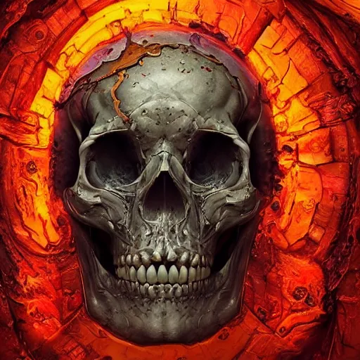 Image similar to portrait_of_a_melting_skull._intricate_abstract._intricate_artwork._by_Tooth_Wu_wlop_beeple_dan_mumford._octane_render_trending_on_artstat