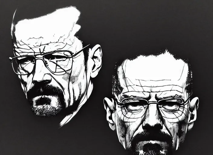 Image similar to a highly detailed beautiful portrait of walter white by yoji shinkawa