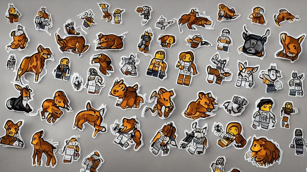 Image similar to lego art universal fawn sticker design