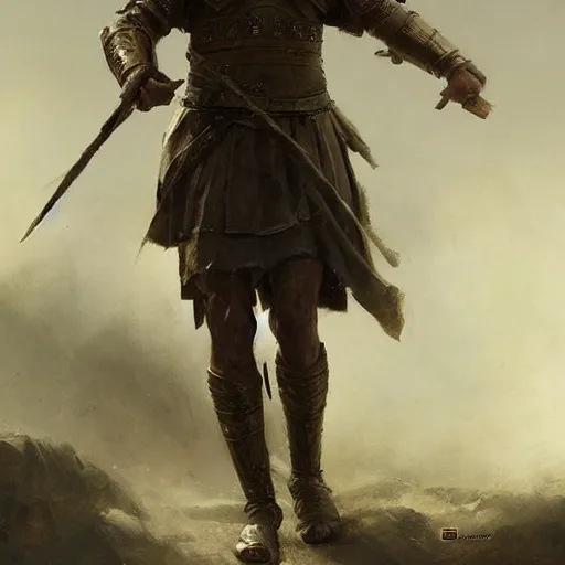 Prompt: a dramatic epic ethereal portrait of a Roman Wars soldier, full body with dynamic pose, male, detailed face, cinematic lighting, highly detailed oil on canvas painting by Greg Rutkowski, winning-award digital art trending on Artstation H 1024 W 832