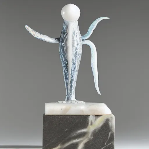 Prompt: squid - ward marble statue