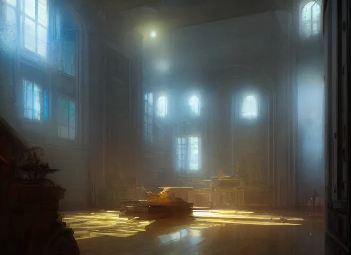 Image similar to new golden house interior volumetric lighting, digital painting, highly detailed, artstation, sharp focus, illustration, concept art, ruan jia, steve mccurry, amazing composition