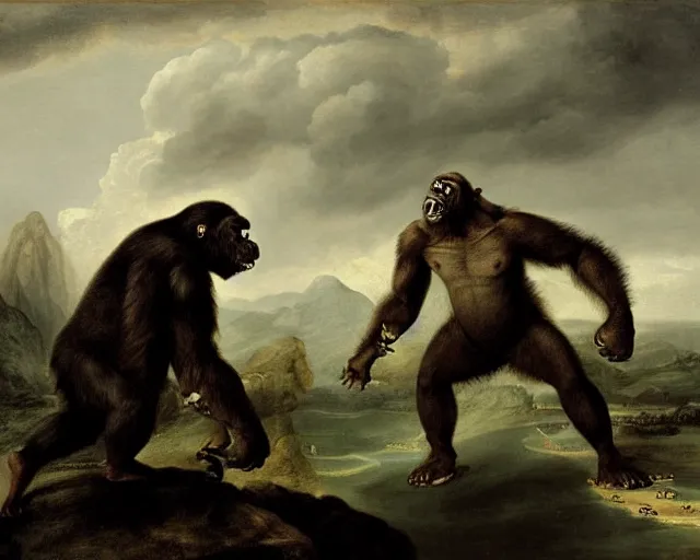 Prompt: king kong by pieter claesz