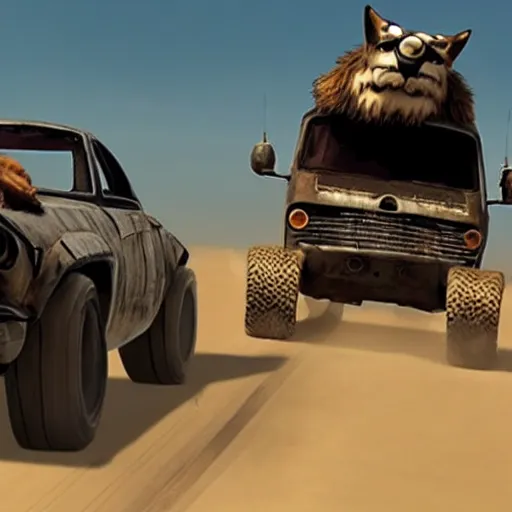 Image similar to mad max furry road