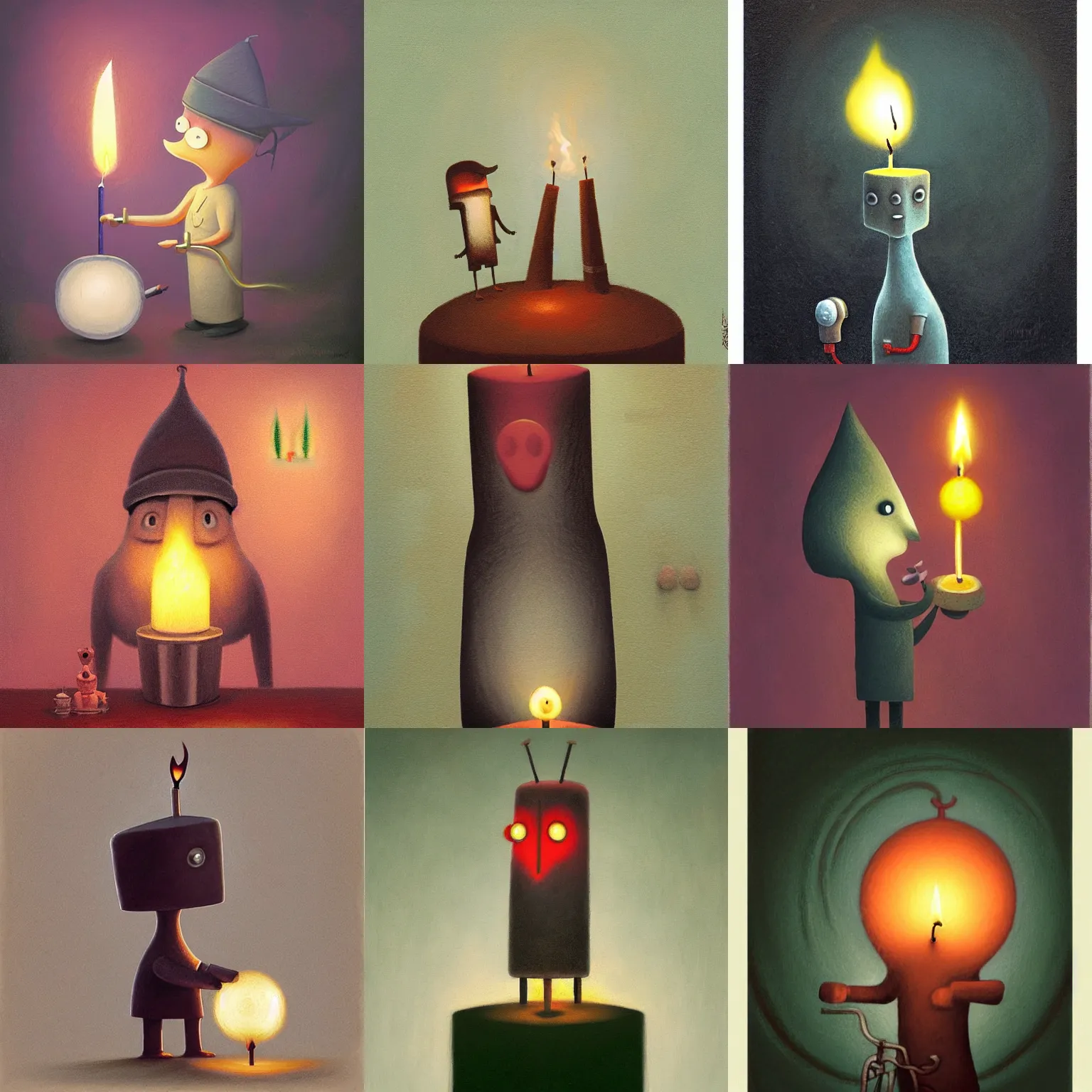 Prompt: candle greaser by shaun tan