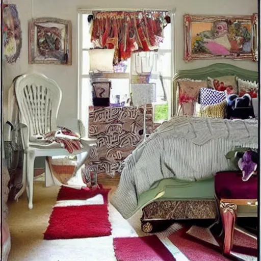 Image similar to terrible interior design, ugly room, tacky