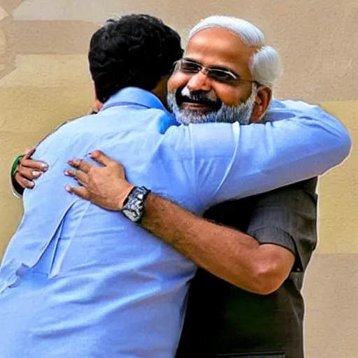 Image similar to nerendra modi hugging Rahul Gandhi