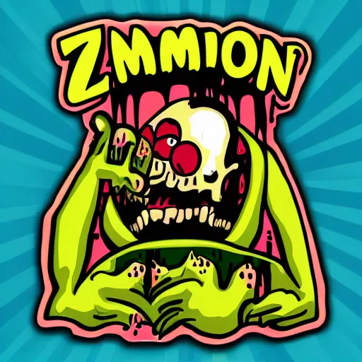 Prompt: zombie nation logo. vector graphics illustrated by jim davis