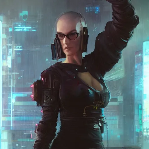 Image similar to cyberpunk character, full body shot, concept art, painted by stanley lau, painted by greg rutkowski, painted by stanley artgerm, digital art, trending on artstation