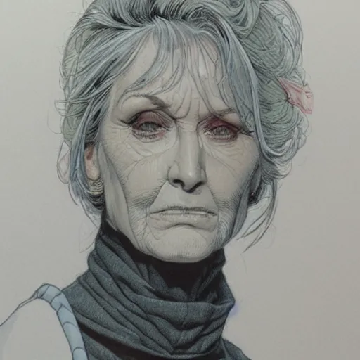 Image similar to a beautiful portrait of an older woman Travis Charest style
