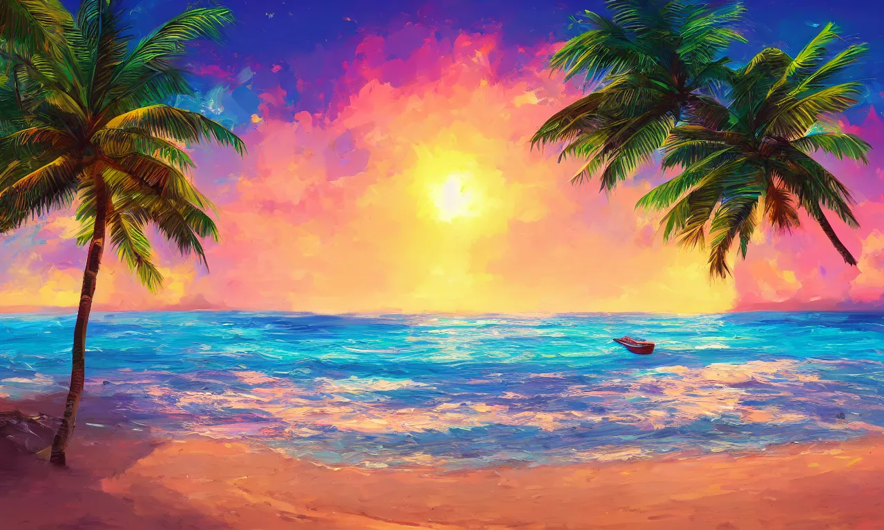 Image similar to paradise beach by alena aenami artworks in 4 k