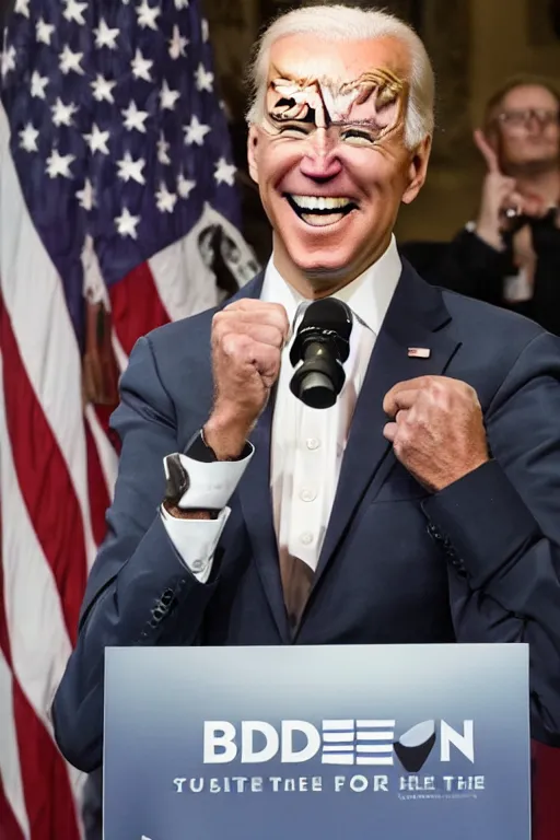 Prompt: Joe Biden trypophobia, creepy, AP photography, body horror