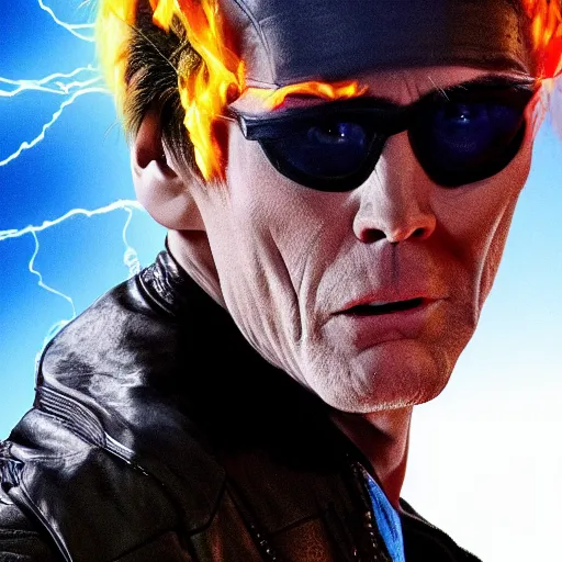 Image similar to Jim Carrey as the ghost rider 4K quality super realistic