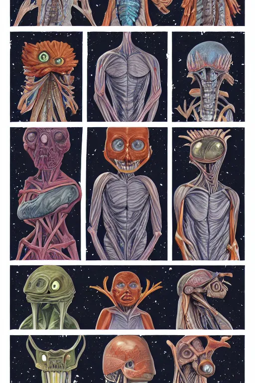 Image similar to anatomy of aliens book page