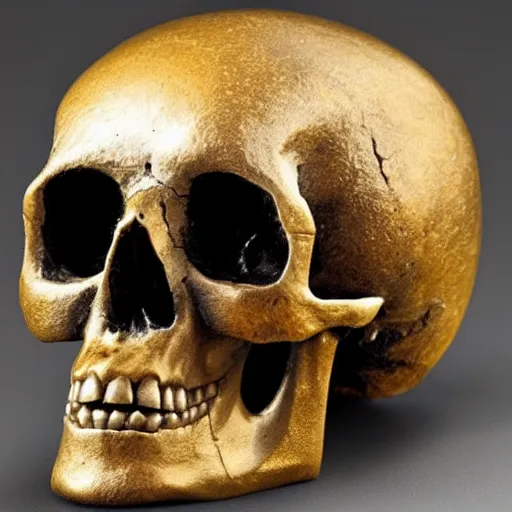 Prompt: a skull made of fine gemstone, inside the skull is planet earth