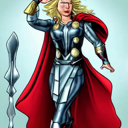 Prompt: female thor