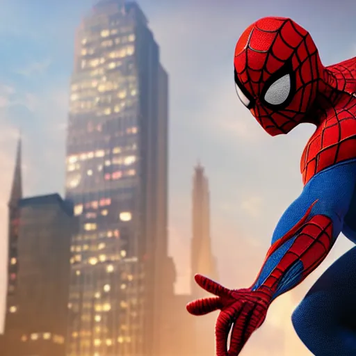 Image similar to Picture of Spiderman, artstation, unreal engine
