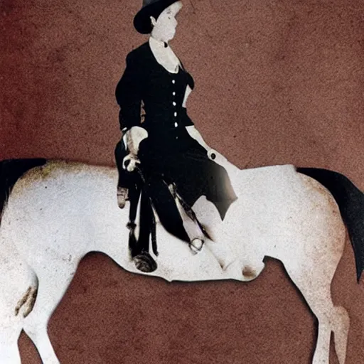 Prompt: woman on horse abstract collage by john stezaker