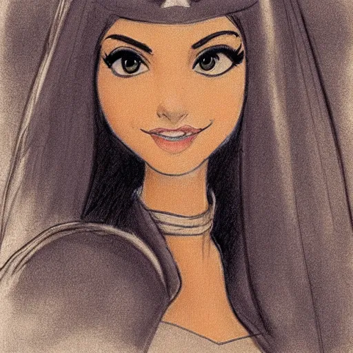 Image similar to milt kahl sketch of victoria justice as princess padme from star wars