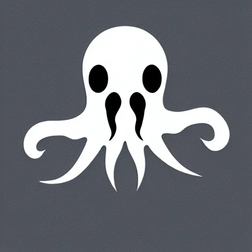 Image similar to cthulhu as hello emoji, telegram sticker design, flat design, glossy design, white outline.