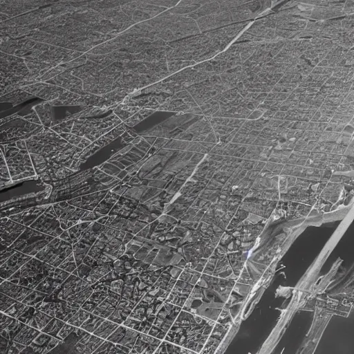 Prompt: infrared camera view from bomber, flying over new york, miltary