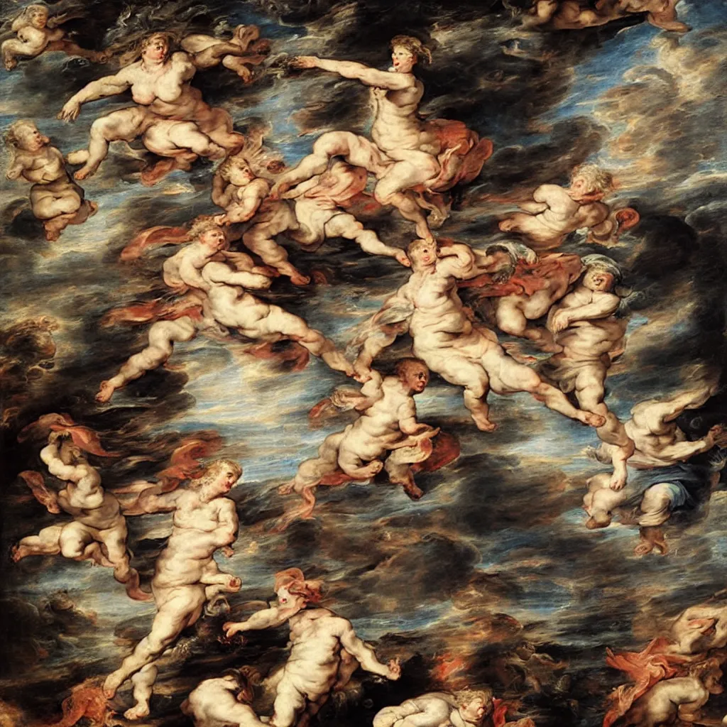 Prompt: Profane allegory, Painting by Rubens