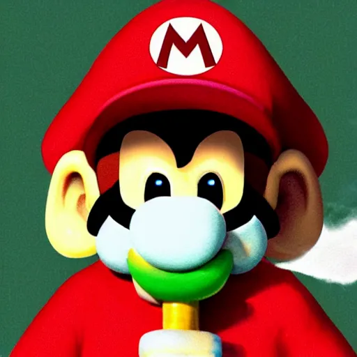 Image similar to mario smoking cannabis