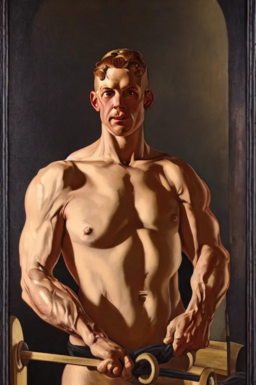 Prompt: muscular sweaty male blacksmith, forgehouse painting by j. c. leyendecker, tom of finland