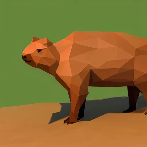 Prompt: low poly capybara