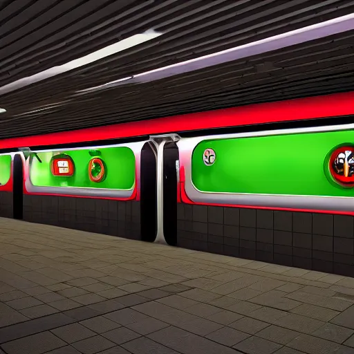 Image similar to martian subway station,